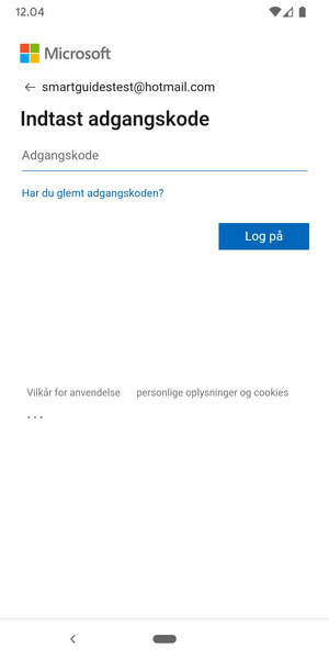 Indtast din adgangskode og vælg Log på