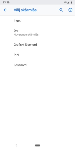 Välj Grafiskt lösenord