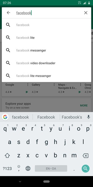 Enter the app name and select Search