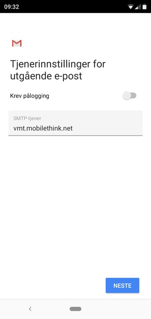 Slå av Krev pålogging og velg NESTE