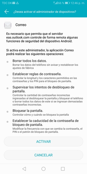 Seleccione ACTIVAR
