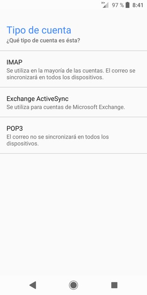 Seleccione Exchange ActiveSync