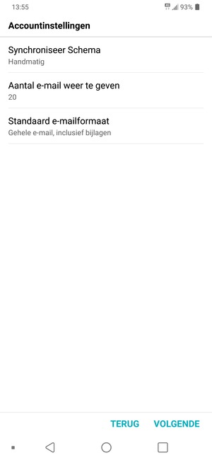 Selecteer VOLGENDE