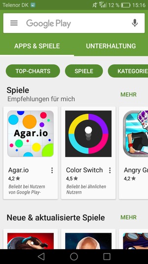 Wählen Sie die Suchleiste