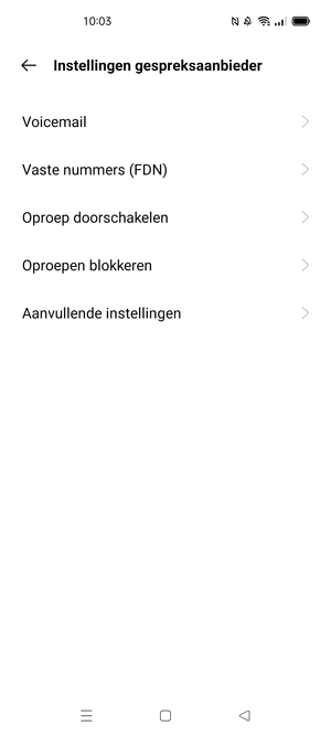 Selecteer Voicemail