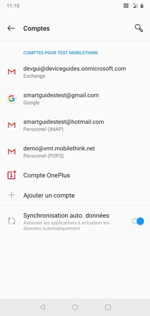 Sélectionnez votre compte Google