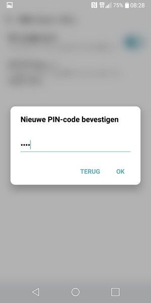 Bevestig uw nieuwe PIN-code en selecteer OK