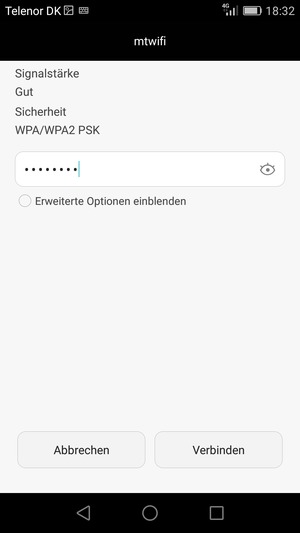 Geben Sie das WLAN-Passwort ein und wählen Sie Verbinden