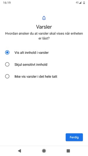 Velg ønsket alternativ og velg Ferdig