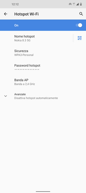 Il telefono è ora pronto per essere usato come modem