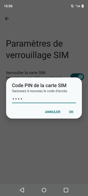 Veuillez confirmer votre nouveau code PIN et sélectionner OK