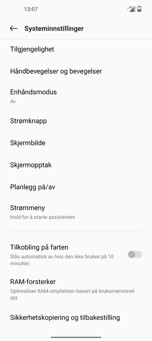 Bla til og velg Sikkerhetskopiering og tilbakestilling