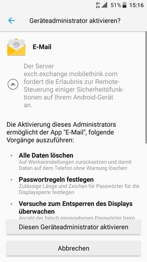 Wählen Sie Diesen Geräteadministrator aktivieren