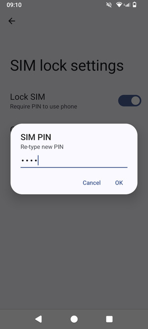 Confirm your new SIM PIN and select OK