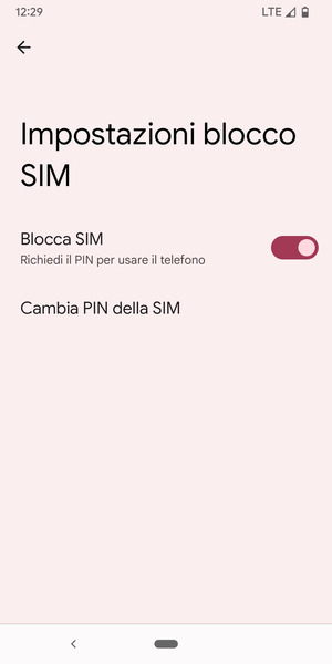 Seleziona Cambia PIN della SIM::