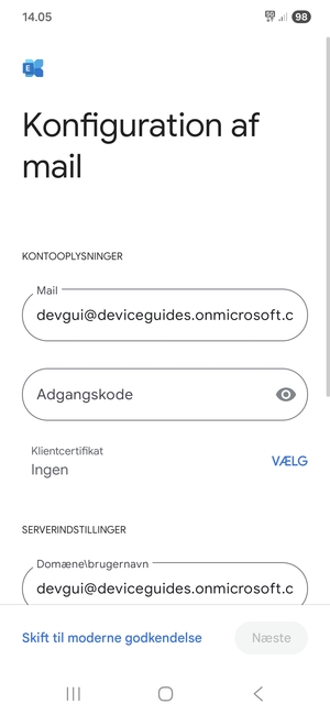 Indtast din adgangskode