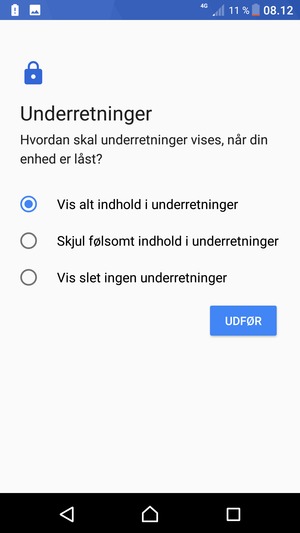 Vælg din foretrukne mulighed og vælg UDFØR