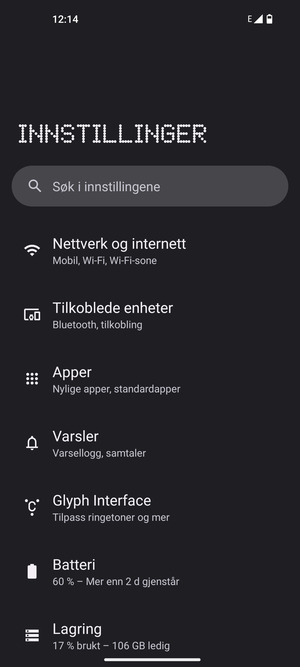 Velg Nettverk og internett