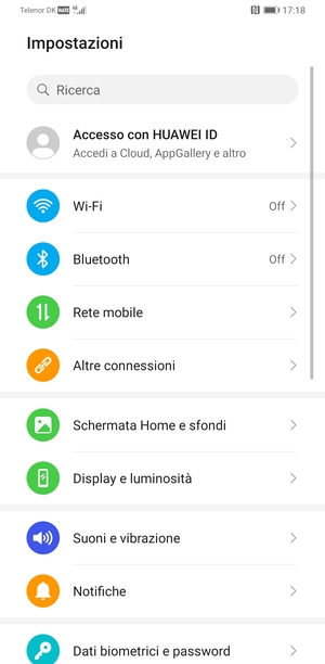 Seleziona Rete mobile