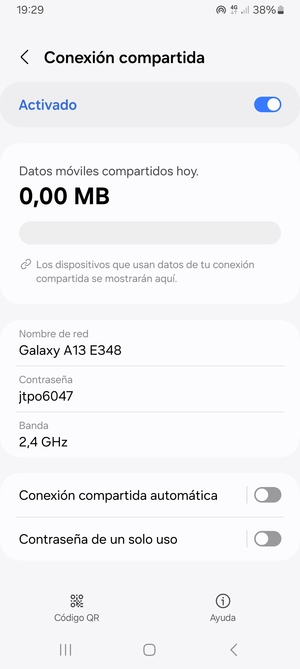 El teléfono ha sido configurado para su uso como módem