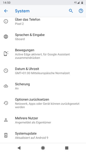 Wählen Sie Systemupdate