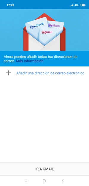 Seleccione Anãdir una dirección de correo electrónico