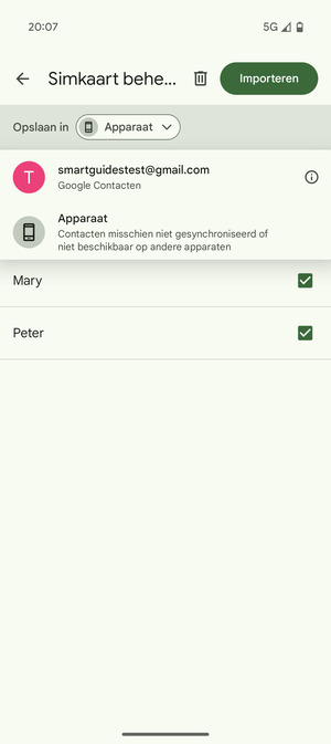 Selecteer uw Google-account