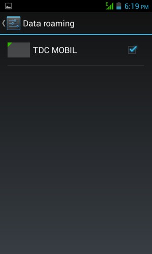 Turn Data roaming on or off