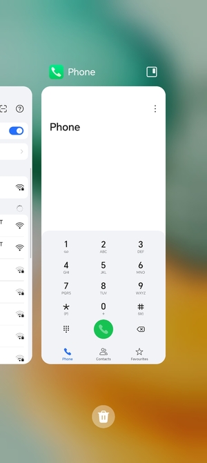 Select the Delete  icon to close all running apps