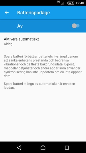 Aktivera Batterisparläge