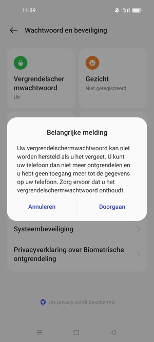 Selecteer Doorgaan