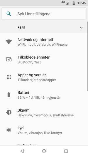 Velg Nettverk og Internett