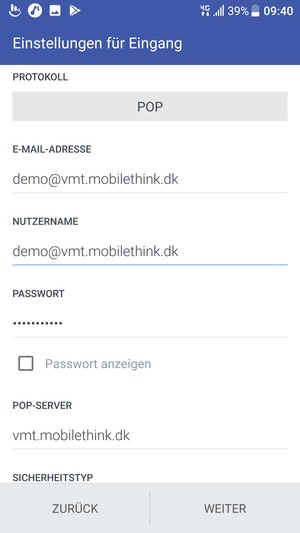 Wählen Sie PROTOKOLL