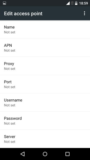 Enter Internet information
