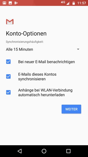 Wählen Sie WEITER