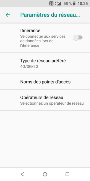 Sélectionnez Noms des points d'accès