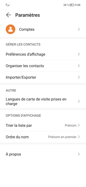 Sélectionnez Importer/Exporter
