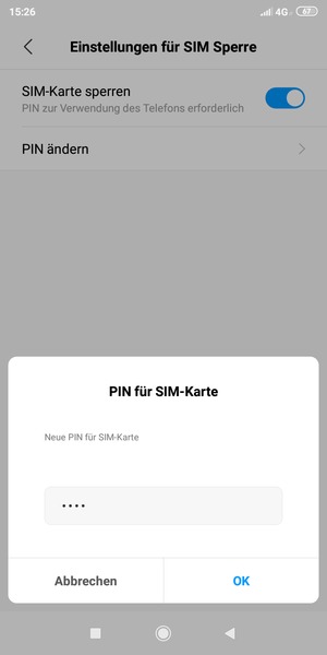 Geben Sie Ihre Neue PIN für SIM-Karte ein und wählen Sie OK