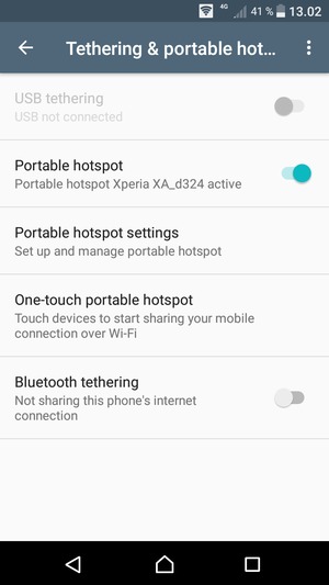 Your phone is now set up for use as a modem