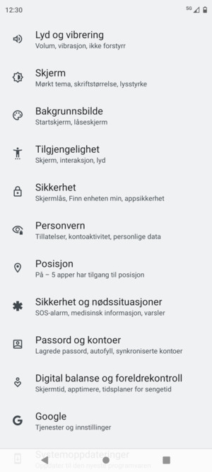 Bla til og velg Posisjon