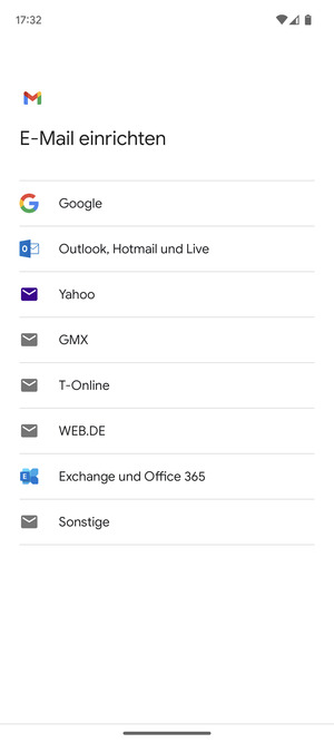 Wählen Sie Exchange und Office 365