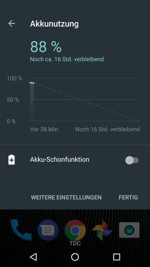 Schalten Sie Akku-Schonfunktion ein