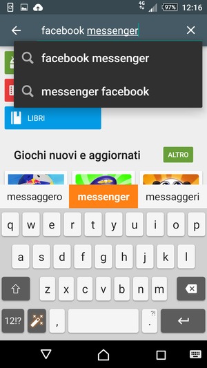 Inserisci il nome dell'app e seleziona Invio