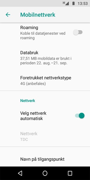 Bla til og velg Navn på tilgangspunkt