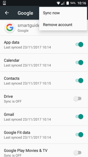 Select Sync now