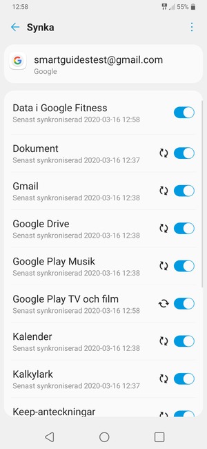Din information kommer att synkroniseras