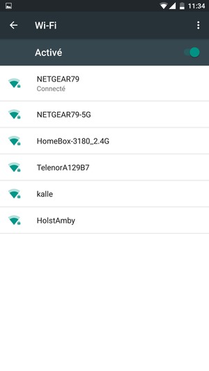 Vous êtes maintenant connecté au réseau Wi-Fi