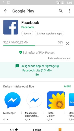 Afvent at installeringen er afsluttet