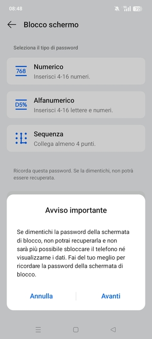 Seleziona Avanti