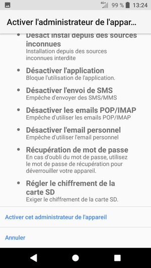 Faites défiler vers le bas et sélectionnez Activer cet administrateur de l'appareil
